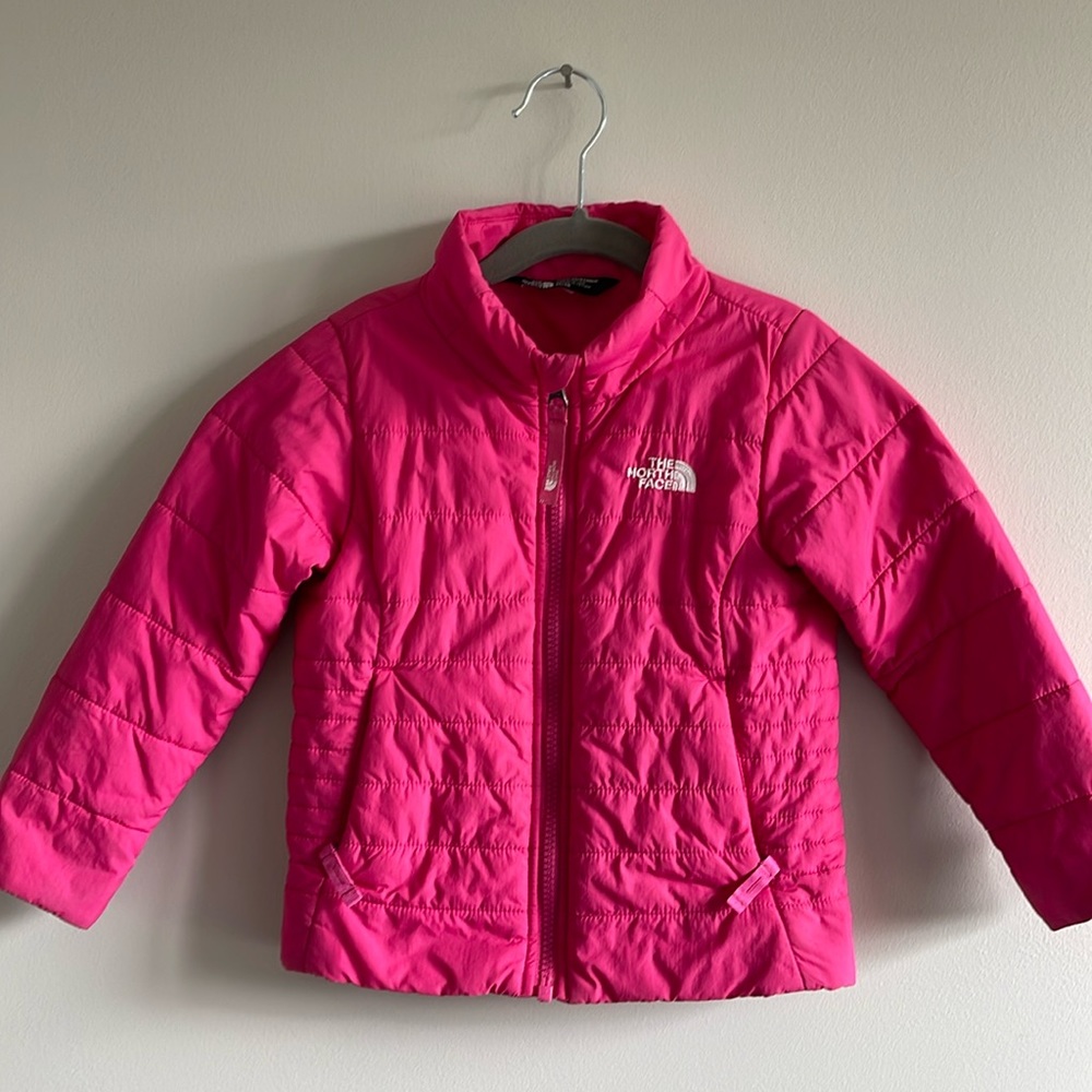 The North Face - Girls 4T hot pink light-weight puffer